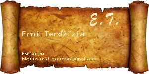 Erni Terézia névjegykártya