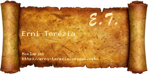 Erni Terézia névjegykártya